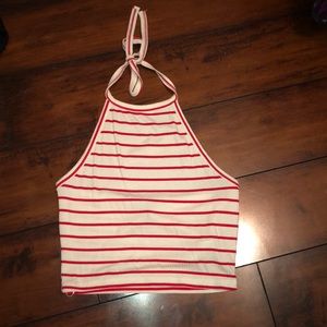 Red and White stripe forever 21 crop top